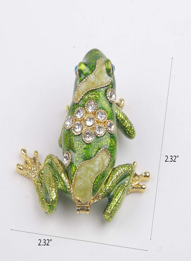 SEVENBEES Hand Painted Crystal Frog Figurine Gift Idea Decorative Jewelry Boxes Hinged Trinket Box - Mothers Day Gifts - Image 5